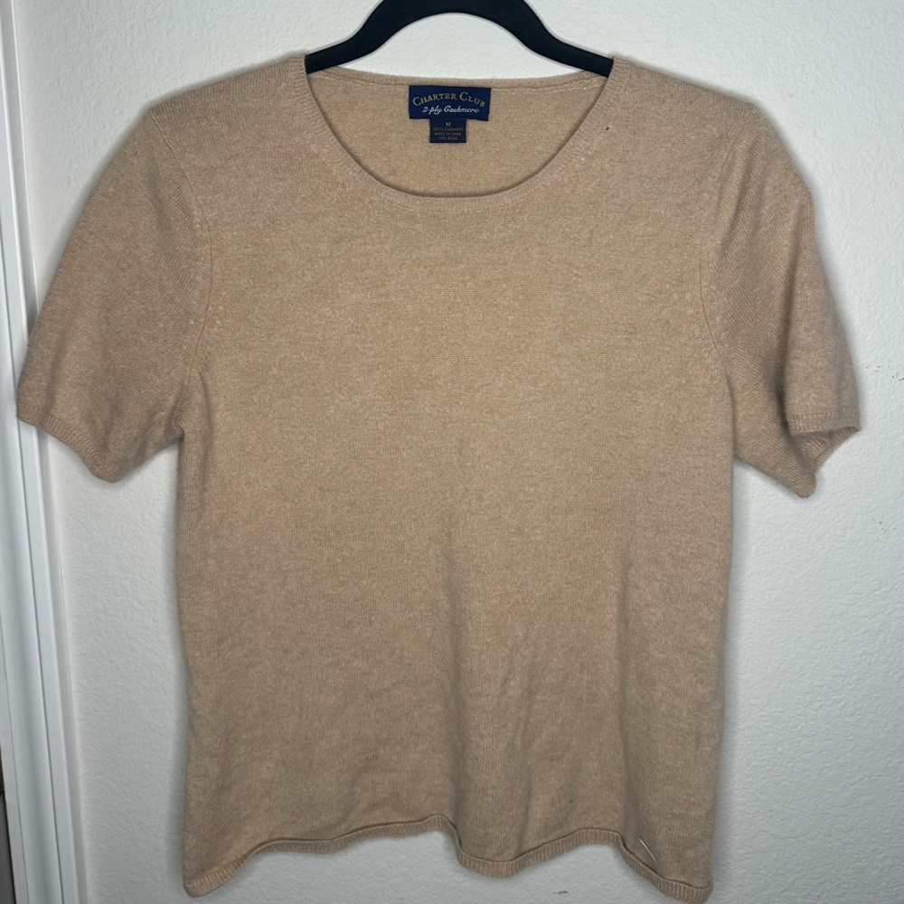 Charter club cashmere short sleeveve sweater